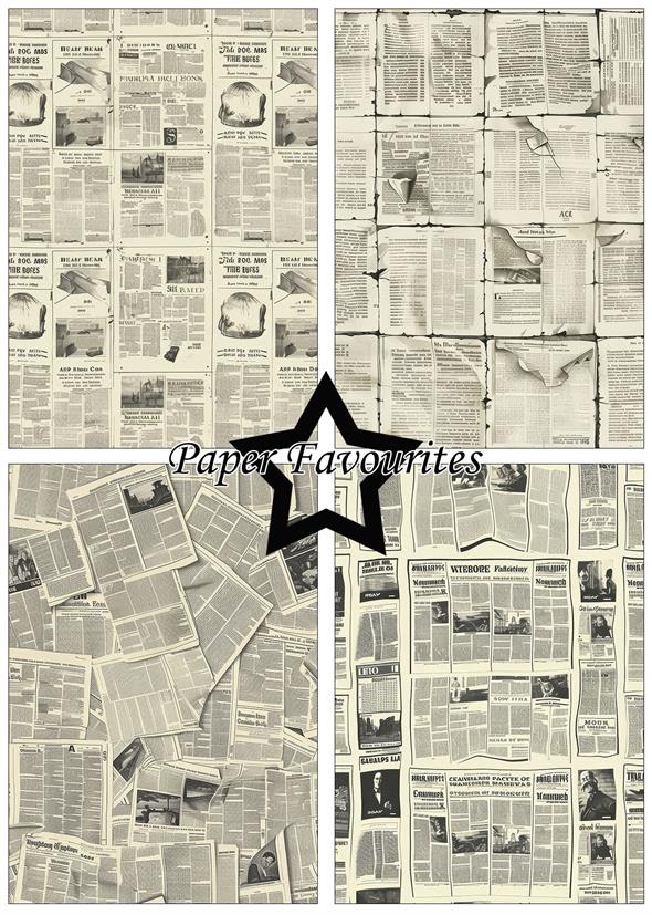 Paper Favourites -  Vintage Newspaper - Paper Pack A5