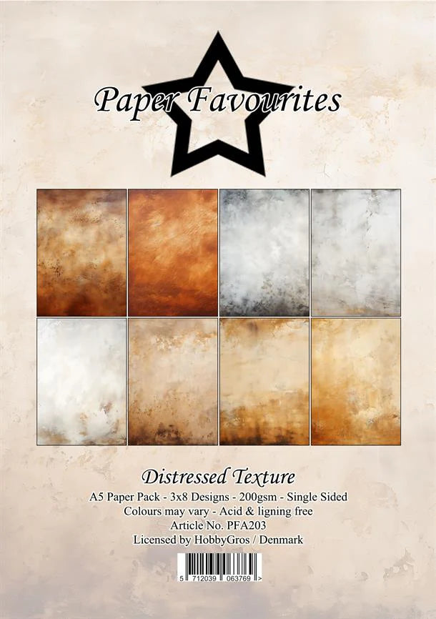Paper Favourites - Distressed Texture  - Paper Pack A5