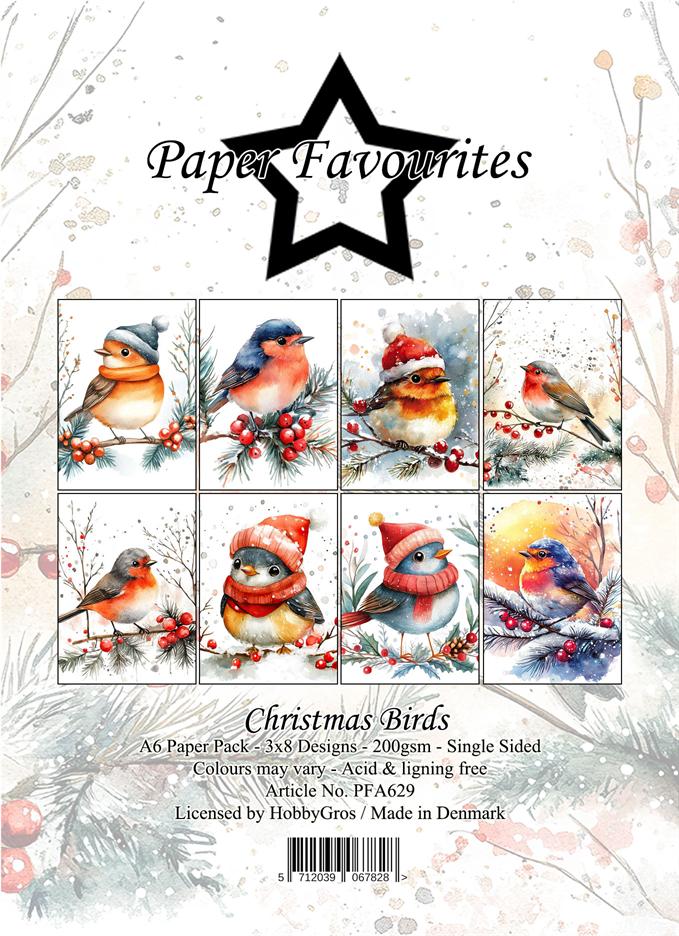 Paper Favourites  - Christmas Birds -  A6