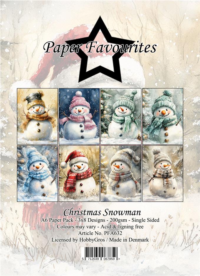 Paper Favourites  - Christmas Snowman  -  A6