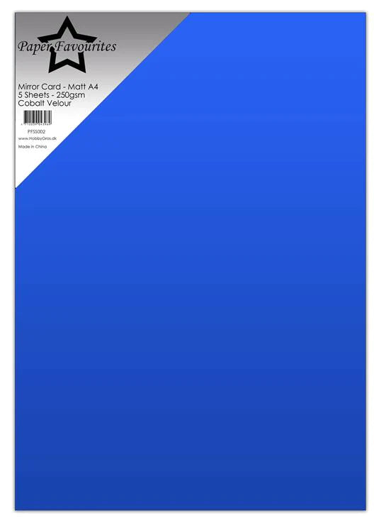 Paper Favourites - Mirror Card - Foil - Matt - Cobolt Velour -   A4 -5pk