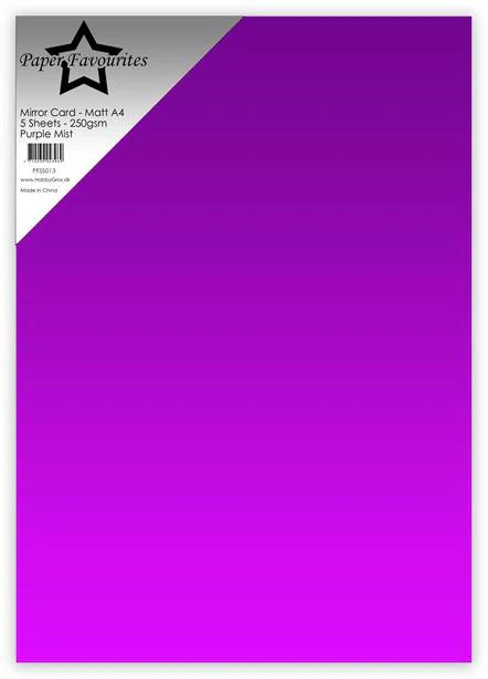 Paper Favourites - Mirror Card - Foil - Matt - Purple Mist   A4 -5 pk