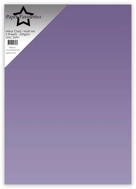 Paper Favourites - Mirror Card - Foil - Matt - Lilac Satin   A4 -5 pk