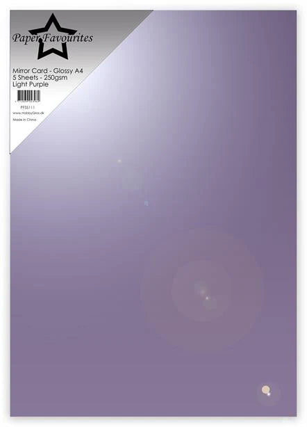 Paper Favourites - Mirror Card - Foil - Gloss - Light purple  A4 -5pk