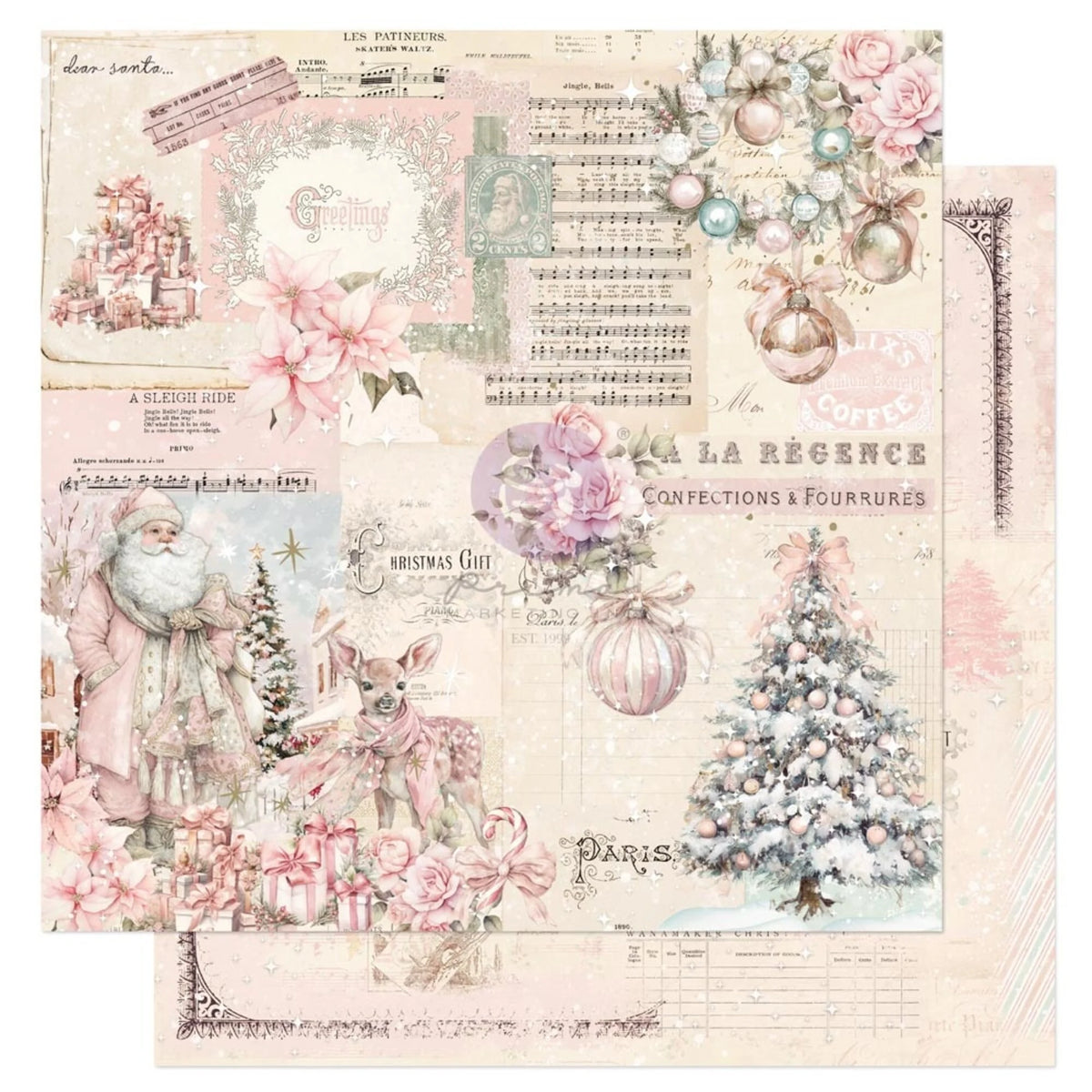 Prima - Christmas Blush - Paper Pad  12 x 12"