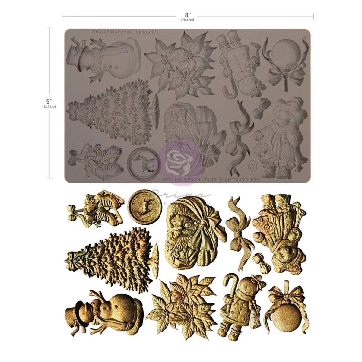 Prima Marketing - Christmas Blush 5x8 Inch Silicone Mould by Frank Garcia