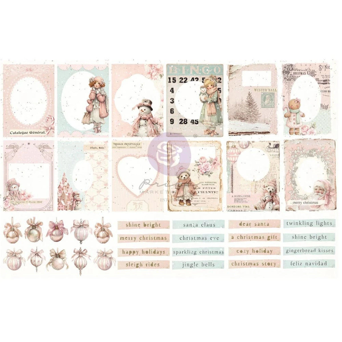 Prima - Christmas Blush - Ephemera - Frosty Frames