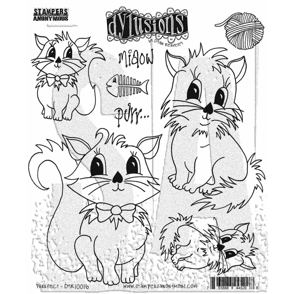 Dylusions - Cling mount stamps - Purrfect