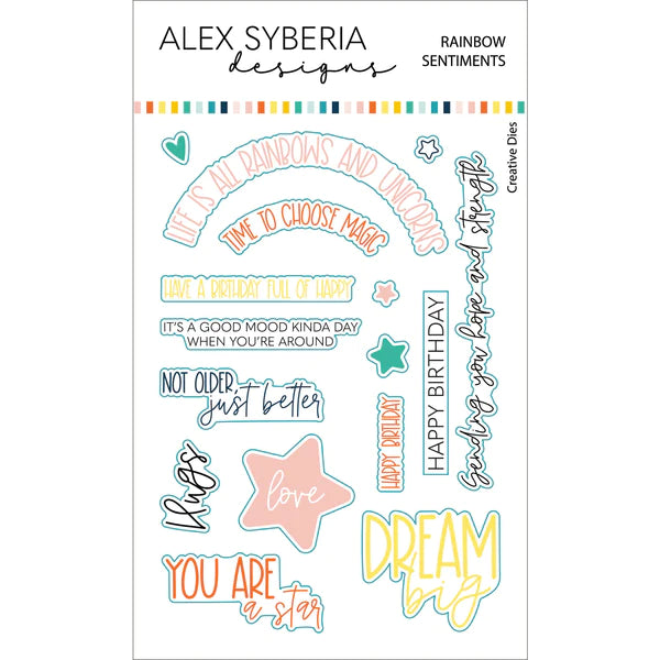 Alex Syberia Designs - Dies set - Rainbow Sentiments