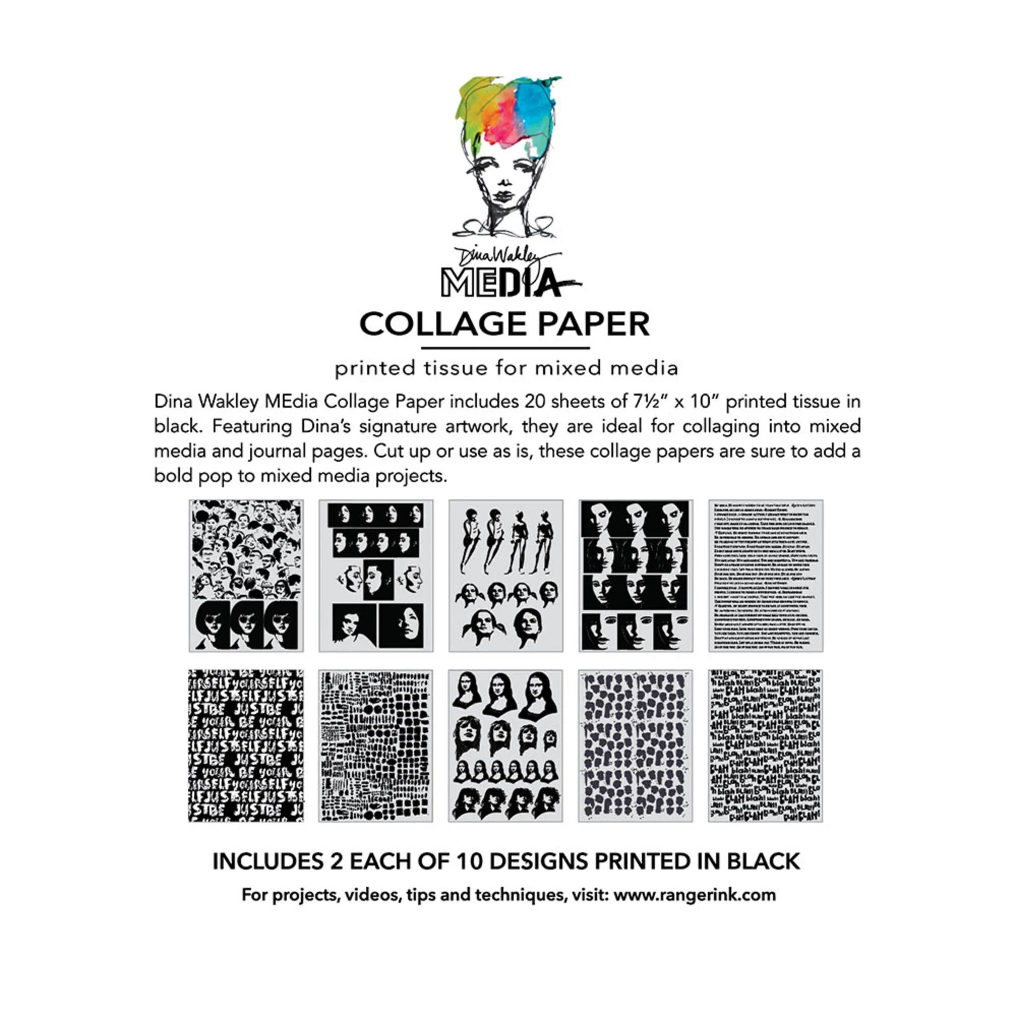 Dina Wakley Media - Collage Paper - Bold
