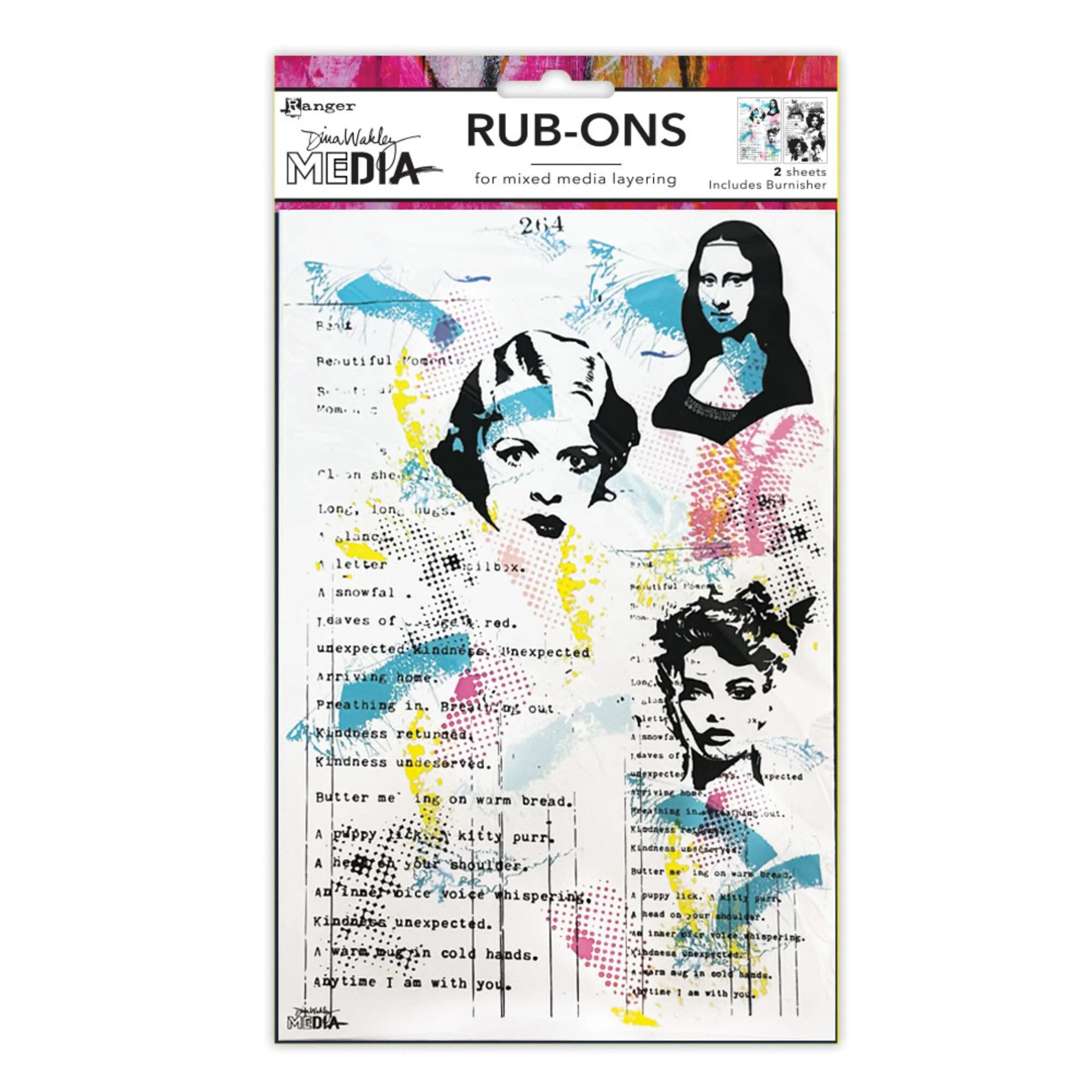 Dina Wakley Media - Rub ons  - On their mind