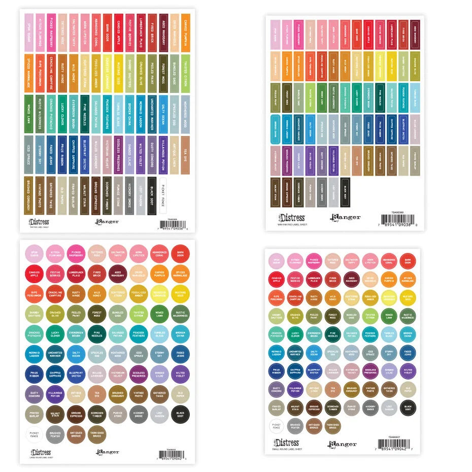 Tim Holtz - Assorted Label Sheets - White print