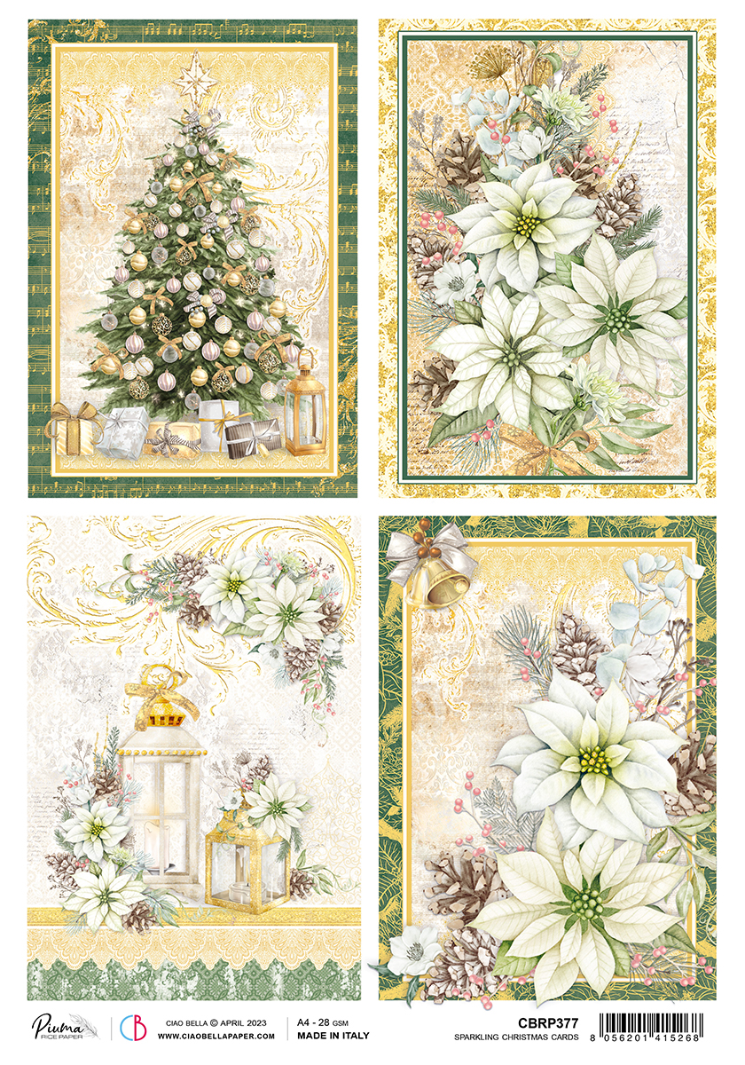 Ciao Bella - Sparkling Christmas  - Cards - Rice  Paper A4