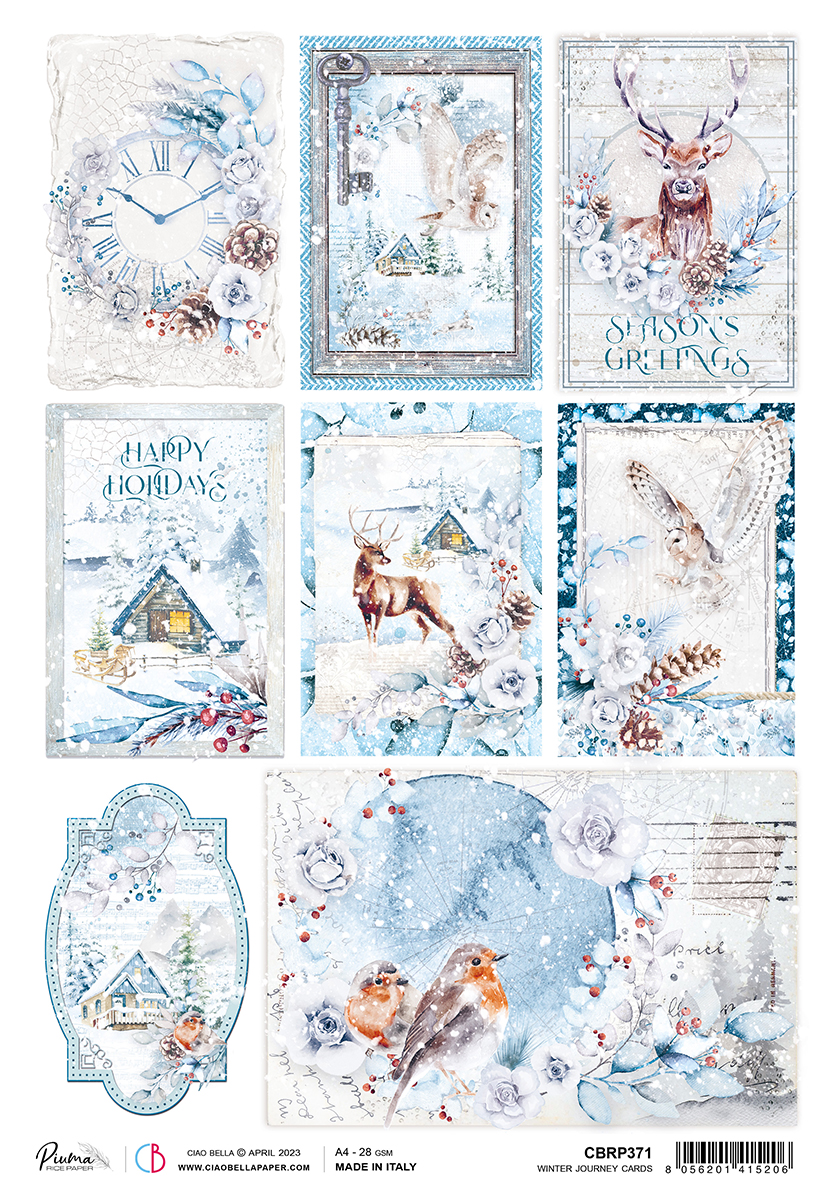 Ciao Bella - Winter Journey  - Cards - Rice  Paper A4