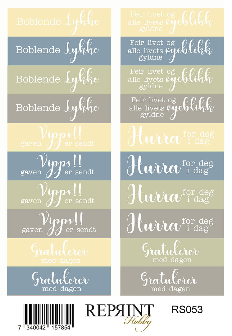 Reprint -  Summer Meadow Collection - Text Norsk - Paper Stickers