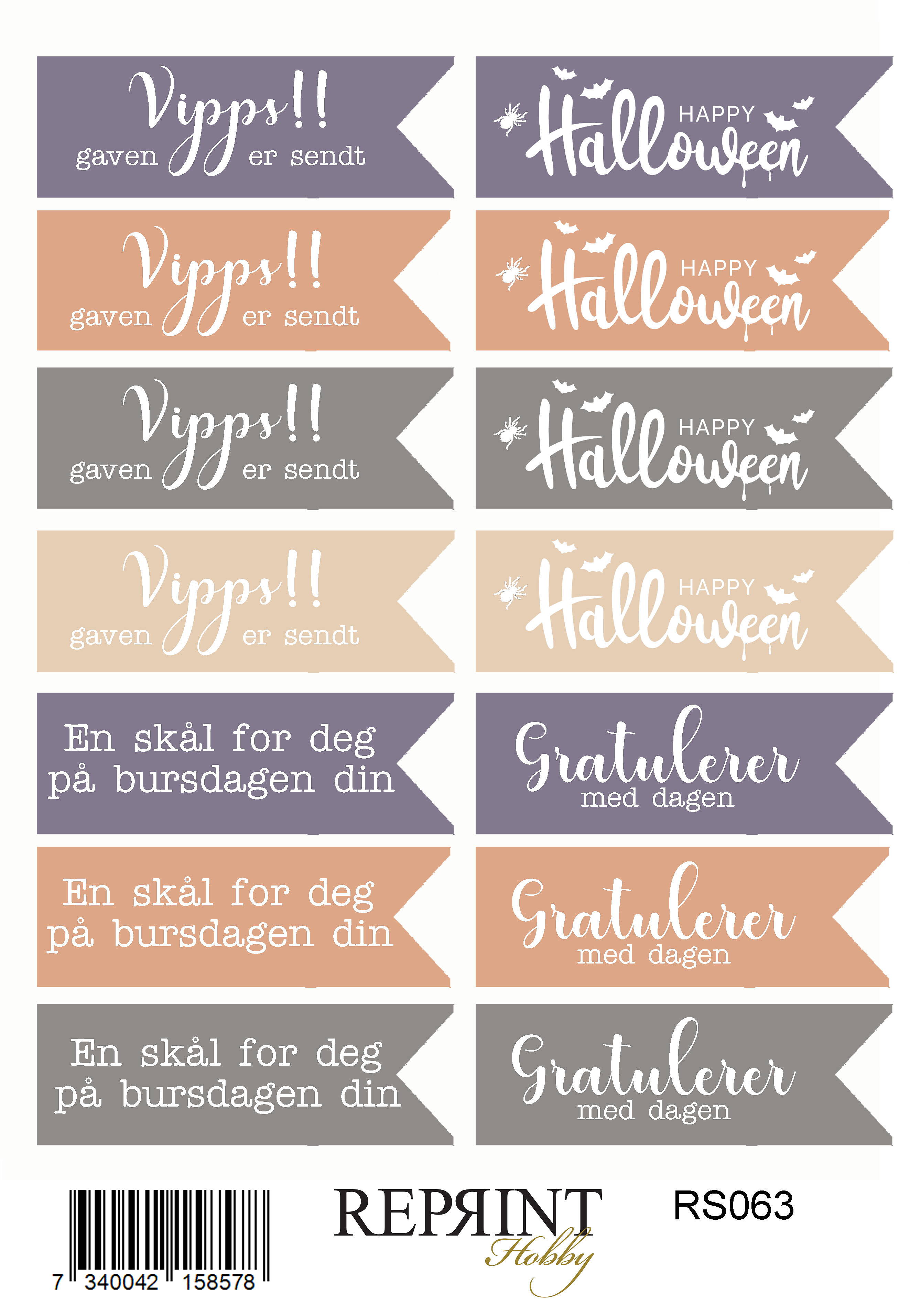 Reprint - Enchanted Halloween - Text Norsk - Paper Stickers