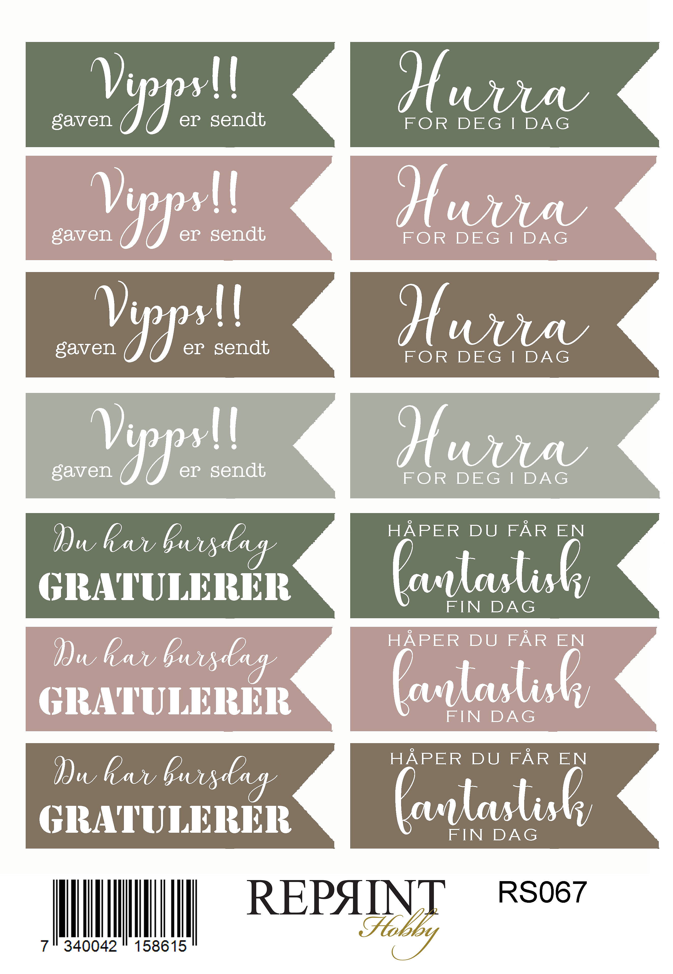 Reprint -  Hidden Magic - Text Norsk - Paper Stickers