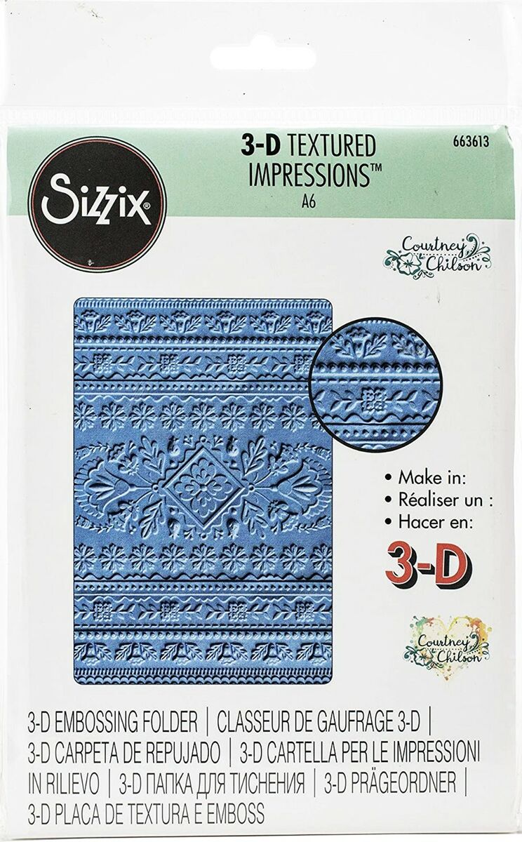 Sizzix - Embossing Folder - Folk Art Pattern 3D