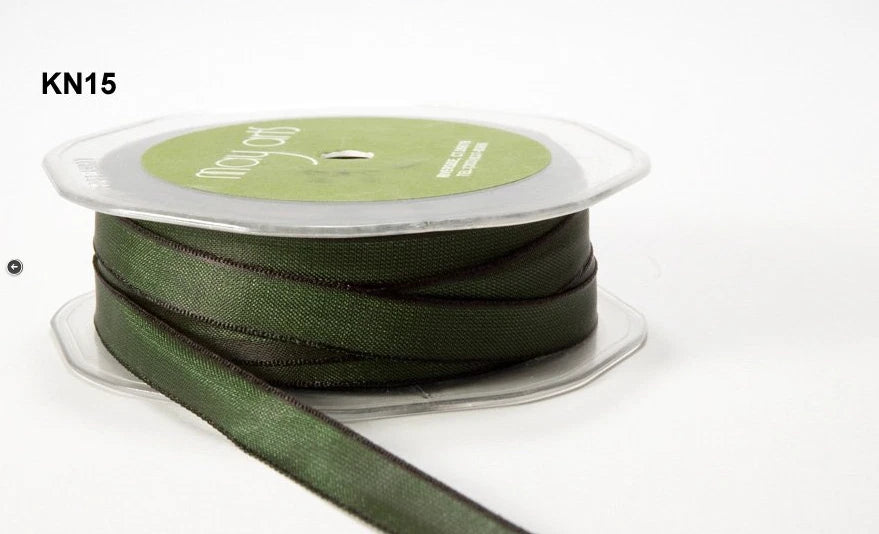May Arts - Solid Two Tone Ribbon - Green - METERSVIS