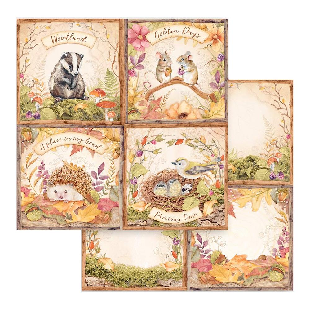 Stamperia  - Woodland - Woodland 4 Cards -   12 x 12"