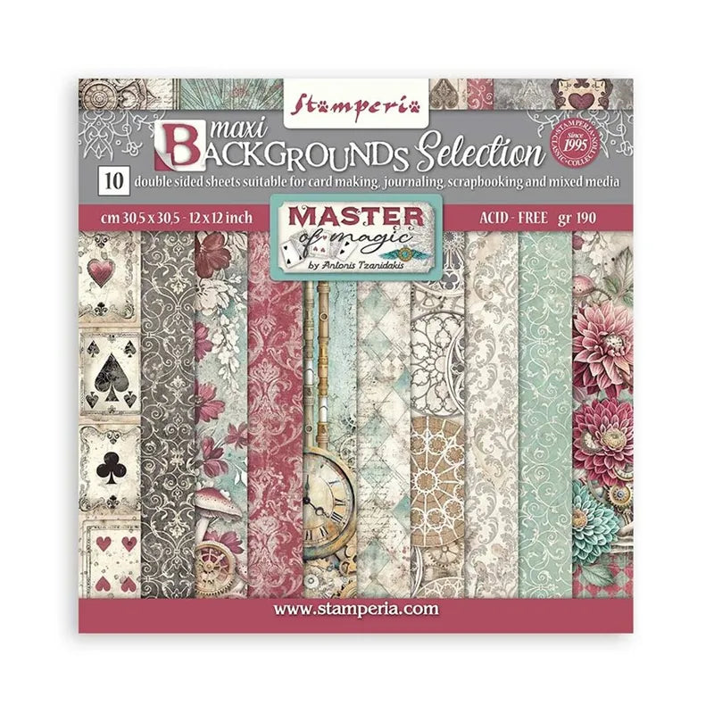 Stamperia - Master of Magic - Maxi Background Selection - Paper Pad - 12 x 12"