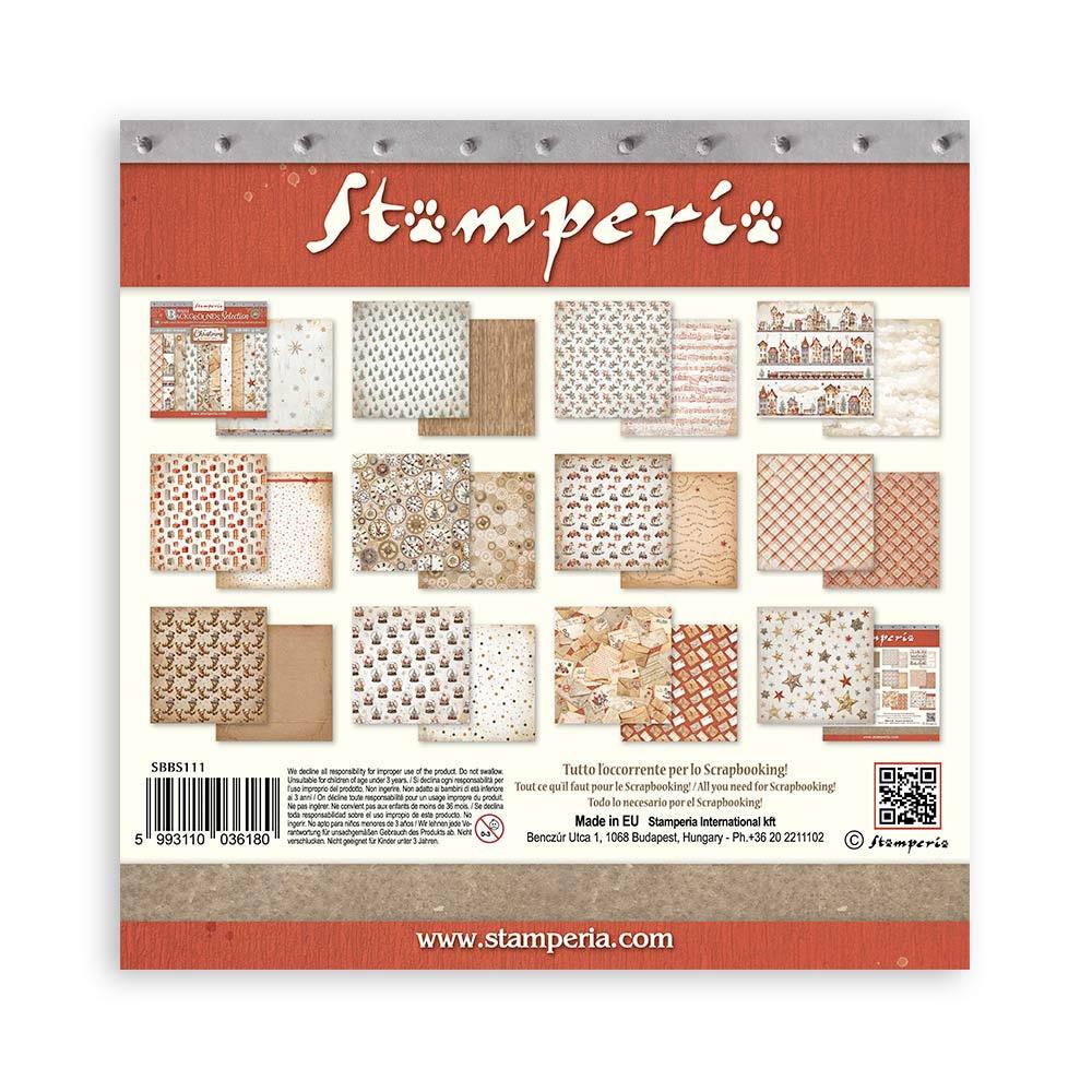 Stamperia - Gear up for christmas -   Background Selection - Paper Pad - 8 x 8"