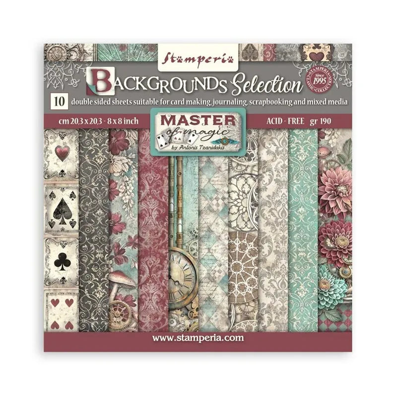 Stamperia  - Master of Magic - Background Selection Paper Pad 8 x 8" (10ark)