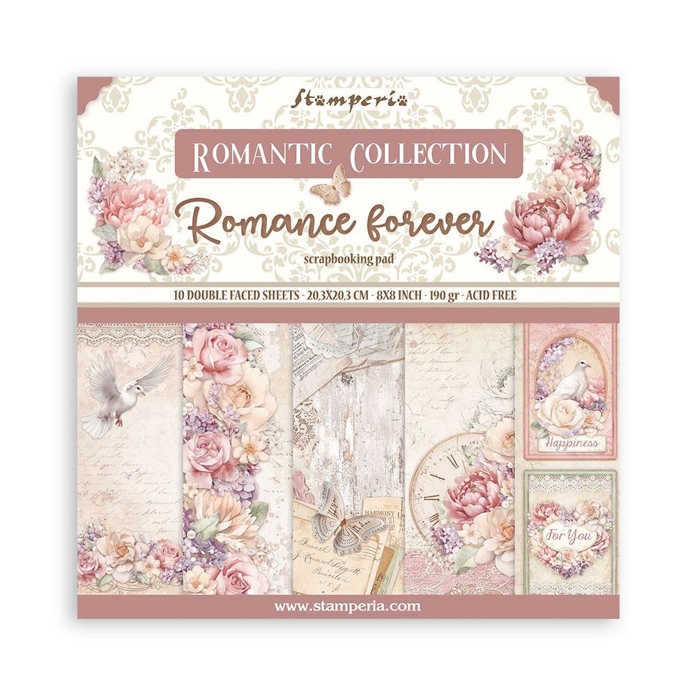 Stamperia  - Romance Forever  - Paper Pad    8 x 8" (10ark)