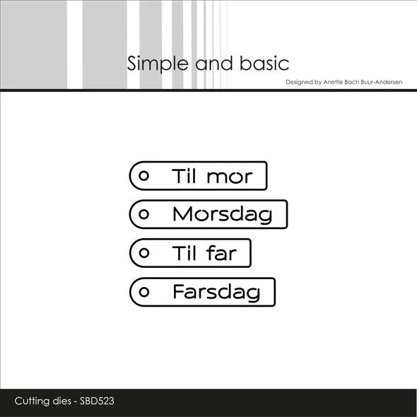 Simple and Basic - Dies - Tag texts