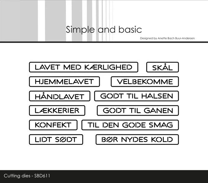 Simple and Basic - Dies - All-in-one-plate - Hjemmelavet (dansk tekst)