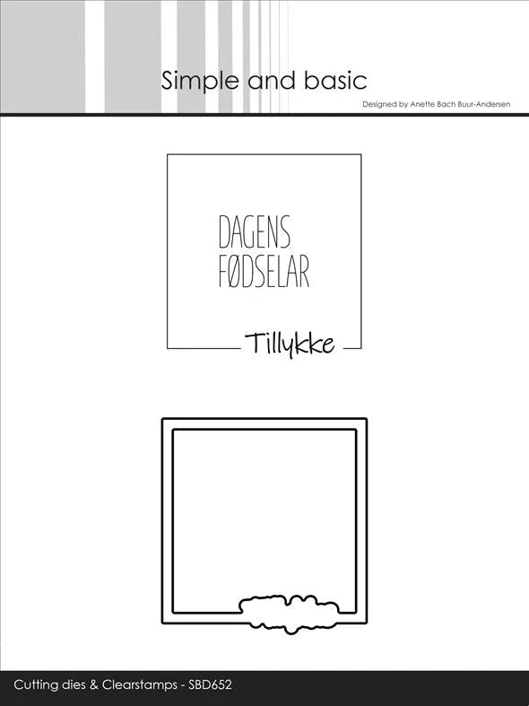 Simple and Basic - Clear Stamp & Dies - Tillykke