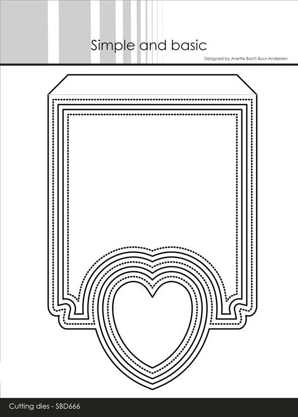 Simple and Basic - Dies - A6 Heart Card Front