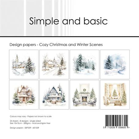 Simple and Basic - Cozy Christmas and winter scenes - Paper Pack    6 x 6"