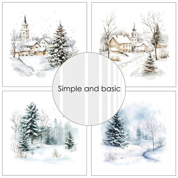 Simple and Basic - Cozy Christmas and winter scenes - Paper Pack    6 x 6"