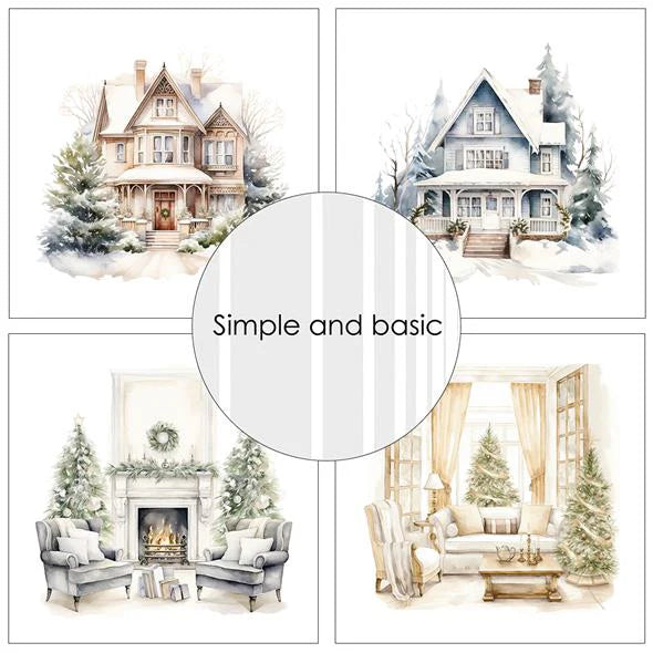 Simple and Basic - Cozy Christmas and winter scenes - Paper Pack    6 x 6"