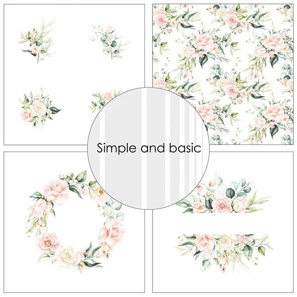 Simple and Basic - Blush Floral - Paper Pack    12 x 12"