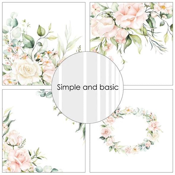 Simple and Basic - Blush Floral - Paper Pack    12 x 12"