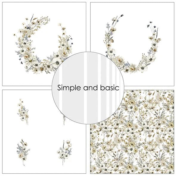 Simple and Basic - Winterflowers - Paper Pack    6 x 6"