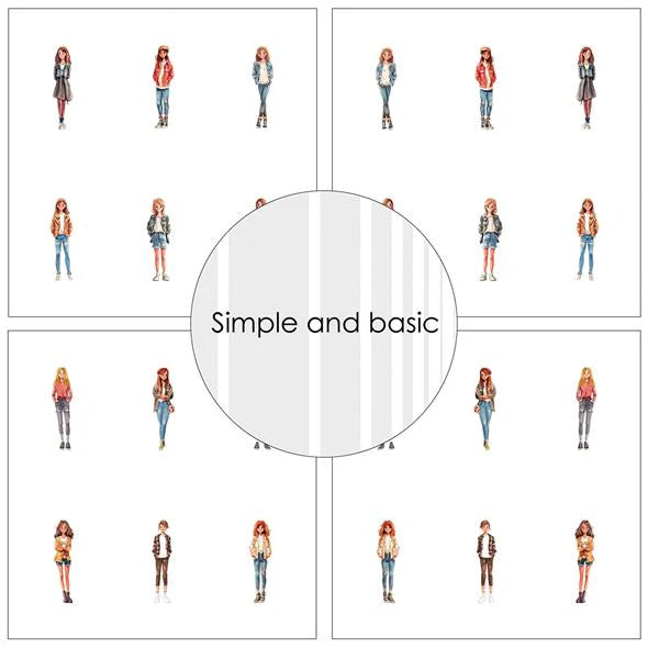 Simple and Basic - Cartoon Teens - Paper Pack    6 x 6"