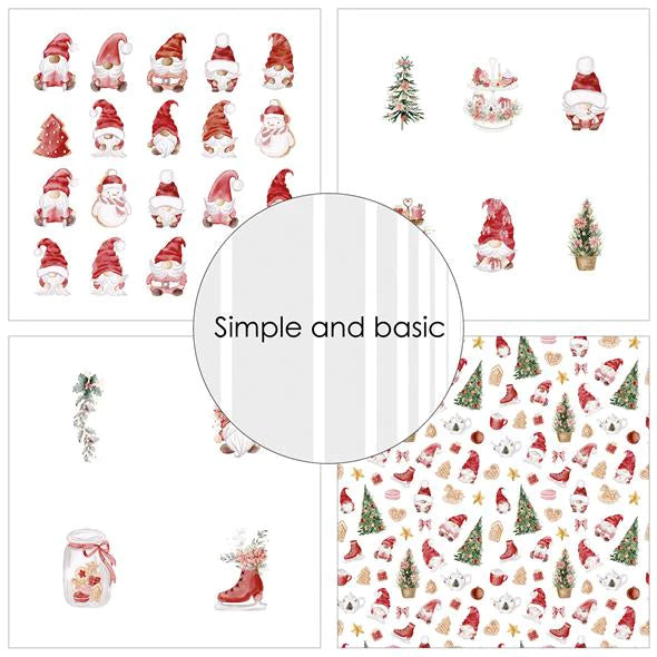 Simple and Basic - Christmas Gnomes - Paper Pack    12 x 12"
