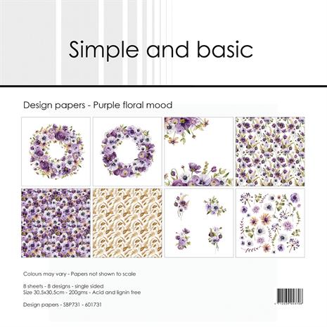 Simple and Basic Design Papers  - Purple Floral Mood