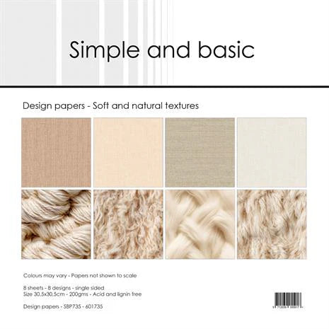 Simple and Basic - Soft and natural textures - Paper Pack    12 x 12"