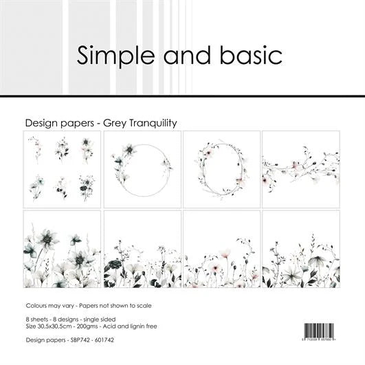 Simple and Basic - Grey Tranquility - Paper Pack    12 x 12"