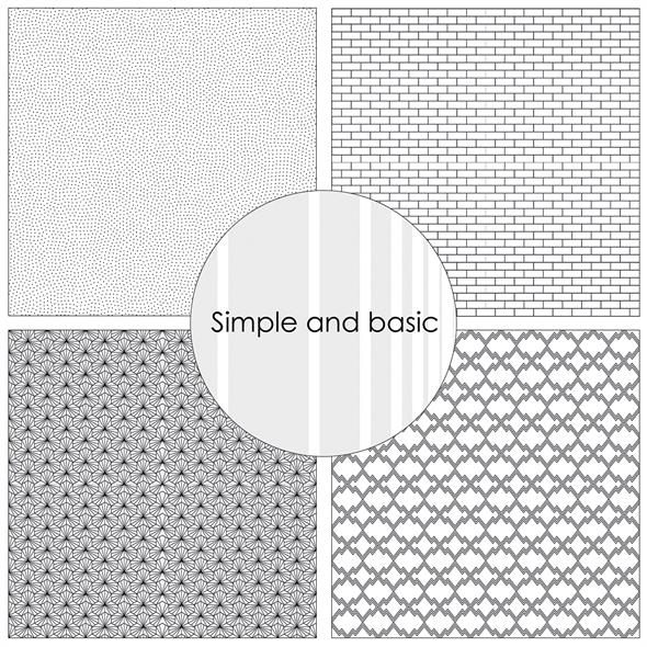 Simple and Basic Design Papers  - Black Geometric Vol.2 12"x12"