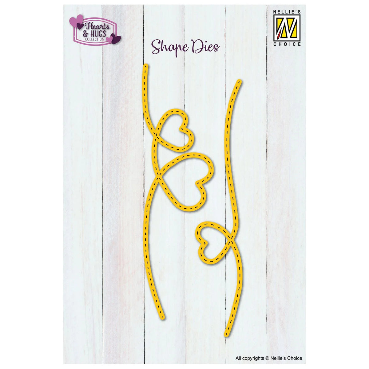 Nellie Snellen - Shape Dies - Hearts Dotted Line