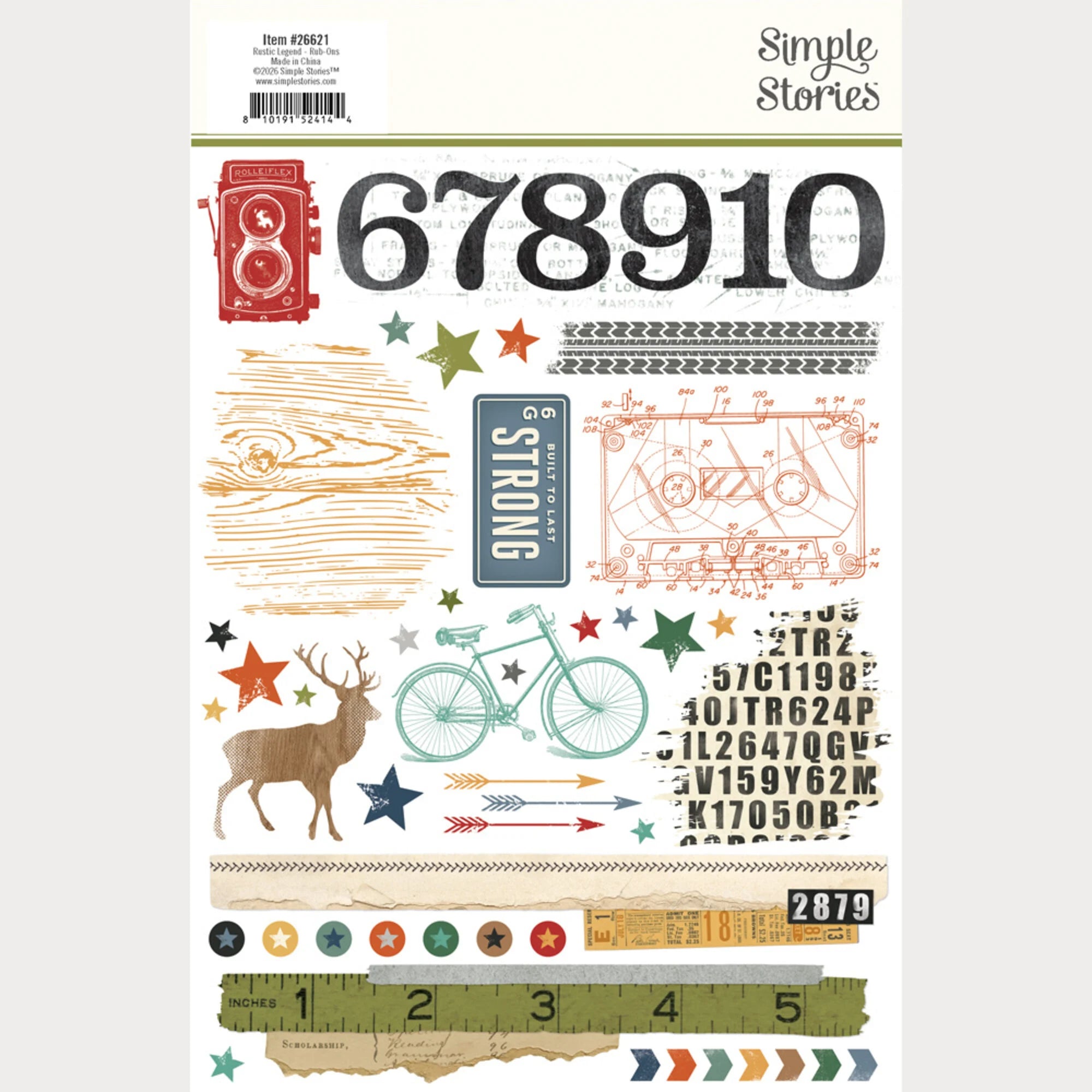 Simple Stories - Rustic Legend -  Rub On Transfers