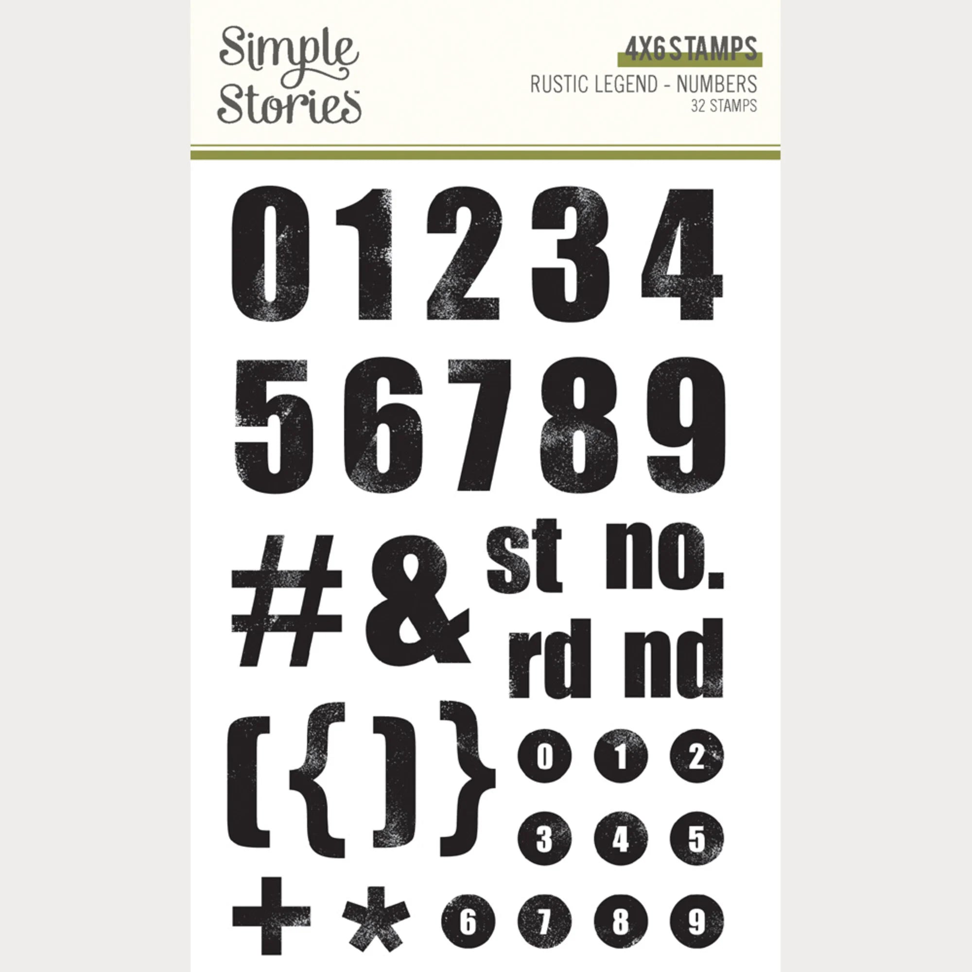 Simple Stories - Rustic Legend - Clear Stamps - Numbers