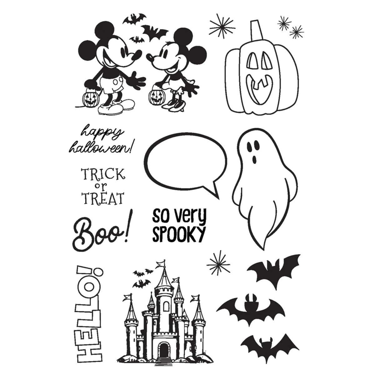 Simple Stories - Classic Mouse Halloween - Clear Stamps