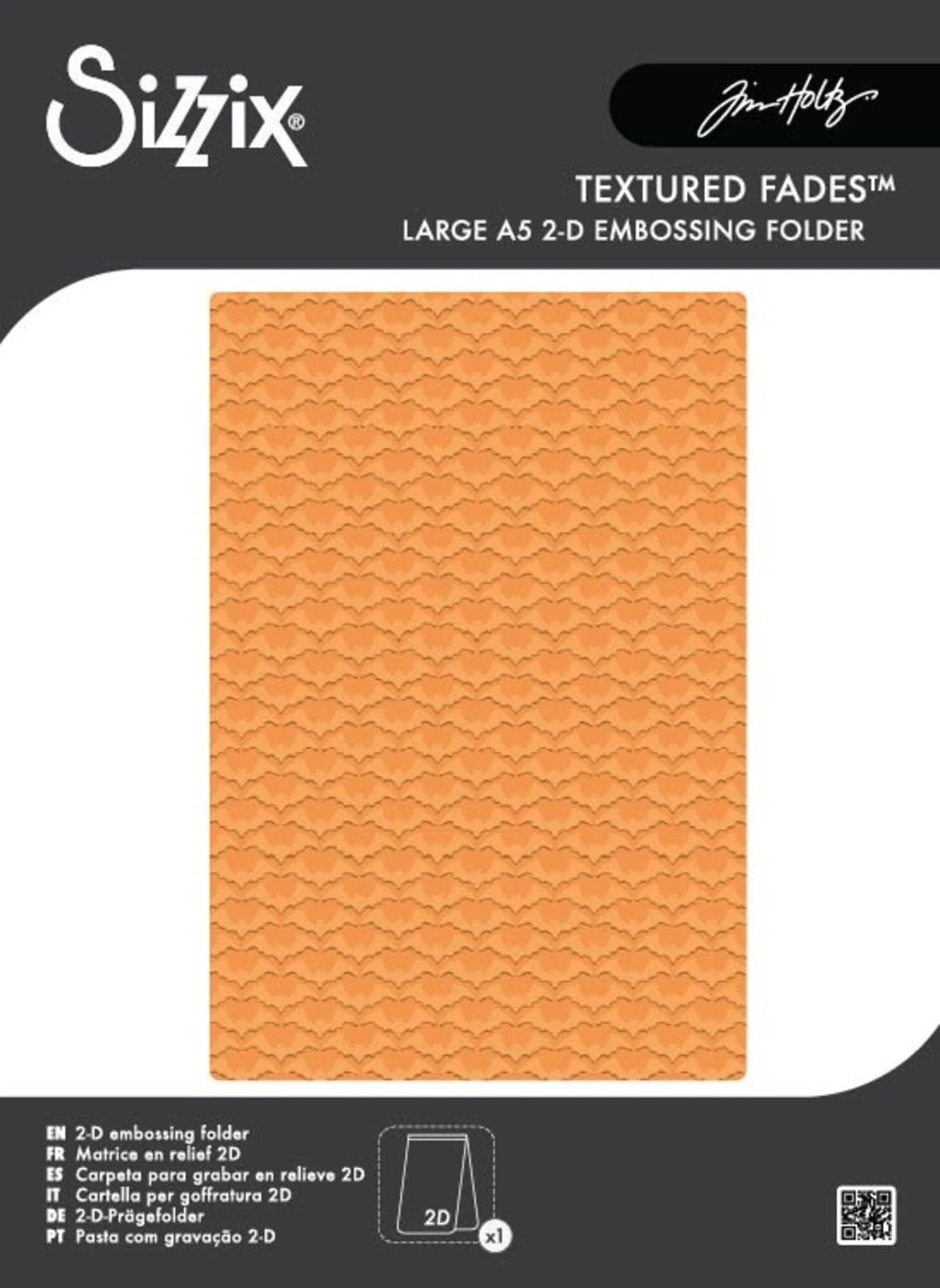 Sizzix - Tim Holtz - 2D Texture Fades w/ A5 Embossing Folder Large Vault Batground