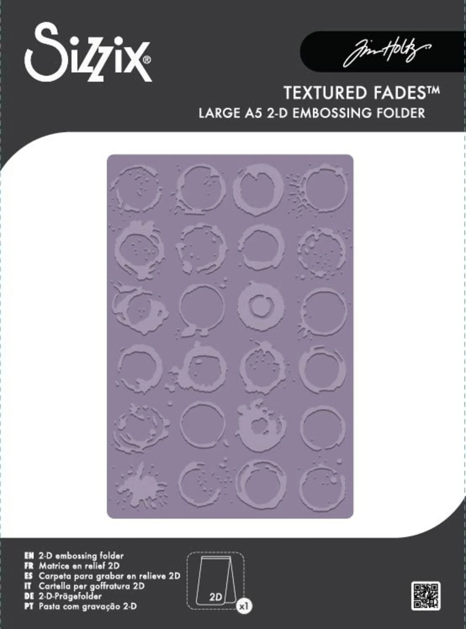 Sizzix - Tim Holtz - 2D Texture Fades w/ A5 Embossing Folder Large Vault Ringer